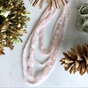 Vintage rose quartz beaded necklace